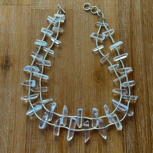 *sold*  Crystal quartz and sterling silver layered necklace